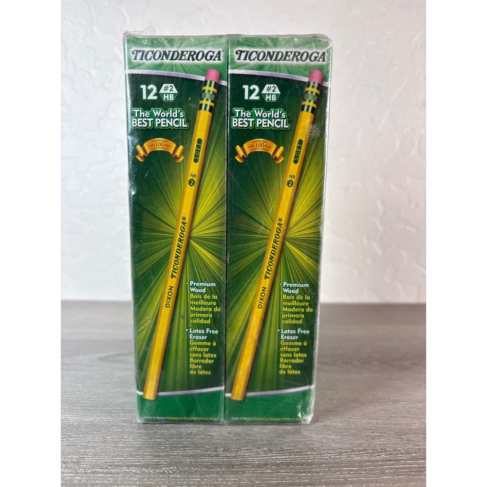 Dixon Ticonderoga 2 HB Wood Pencils Yellow 96 Count Bulk 8 Boxes‎ of 12 13872C